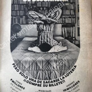 CARTEL ANTIGUO ORIGINAL DE LOTERIA NACIONAL 1960s /39