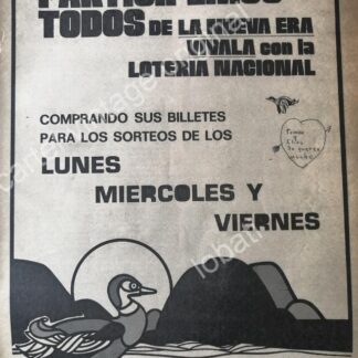 CARTEL ANTIGUO ORIGINAL DE LOTERIA NACIONAL 1960s /37