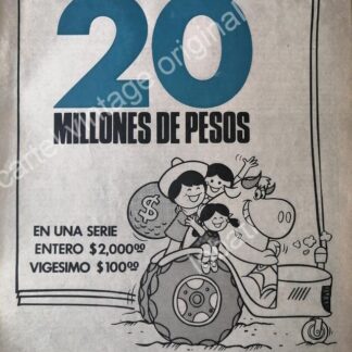 CARTEL ANTIGUO ORIGINAL DE LOTERIA NACIONAL 1970s /36