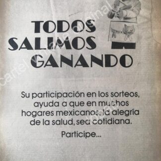 CARTEL ANTIGUO ORIGINAL DE LOTERIA NACIONAL 1970s /34