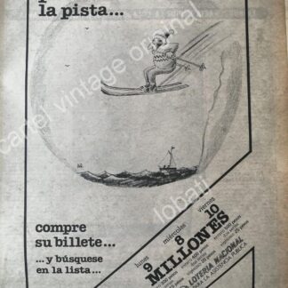 CARTEL ANTIGUO ORIGINAL DE LOTERIA NACIONAL DIBUJO DE ABEL QUEZADA1960s /33