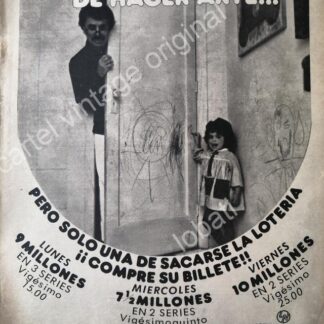 CARTEL ANTIGUO ORIGINAL DE LOTERIA NACIONAL. 1960s / 25