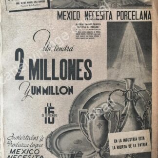 CARTEL ANTIGUO ORIGINAL DE PUBLICIDAD PATRIOTA LOTERIA NACIONAL 1942 MEXICO EN GUERRA /143