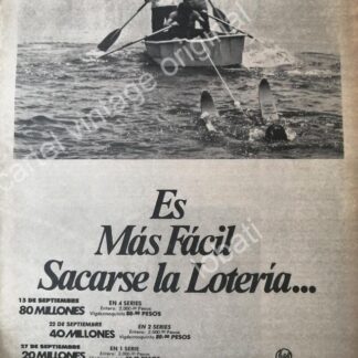CARTEL ANTIGUO ORIGINAL DE LOTERIA NACIONAL. 1980s /24