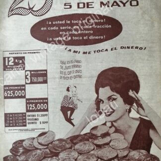 CARTEL ANTIGUO ORIGINAL DE LOTERIA NACIONAL. 1965 /22 JUAN PIRULERO