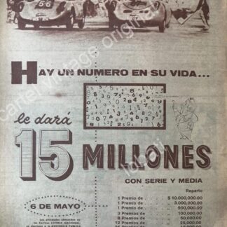 CARTEL ANTIGUO ORIGINAL DE LOTERIA NACIONAL 1960 /18