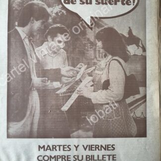 CARTEL ANTIGUO ORIGINAL DE MARIA SORTE EN LOTERIA NACIONAL 1970s FEP