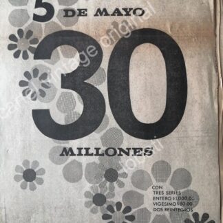 CARTEL ANTIGUO ORIGINAL DE AFICHE LOTERIA NACIONAL 1967 /14