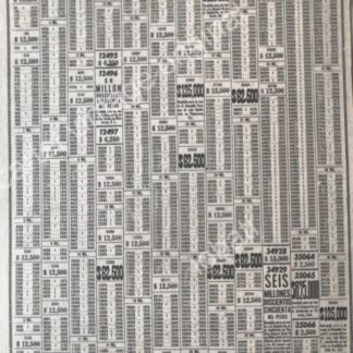 CARTEL ANTIGUO ORIGINAL DE LISTA DE PREMIOS LOTERIA NACIONAL 1 AGOSTO 1969 /128