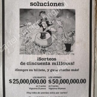CARTEL ANTIGUO ORIGINAL DE LOTERIA NACIONAL. 1970s /119