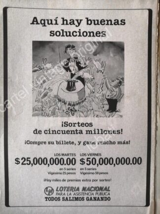 CARTEL ANTIGUO ORIGINAL DE LOTERIA NACIONAL. 1970s /119