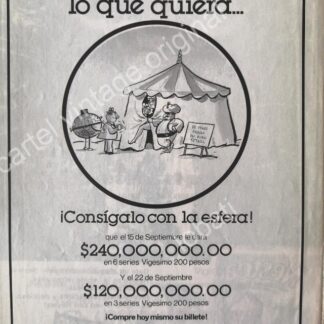CARTEL ANTIGUO ORIGINAL DE LOTERIA NACIONAL. 1970s /118
