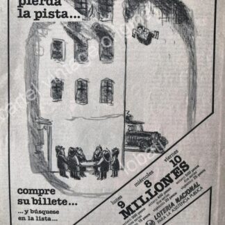 CARTEL ANTIGUO ORIGINAL DE LOTERIA NACIONAL 1970s /101