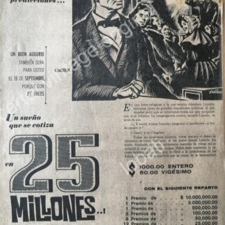 CARTEL ANTIGUO ORIGINAL DE LA LOTERIA NACIONAL 1960 /96