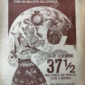 CARTEL ANTIGUO ORIGINAL DE LA LOTERIA NACIONAL 1967 /91