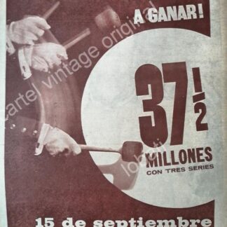 CARTEL ANTIGUO ORIGINAL DE LA LOTERIA NACIONAL 1966 / 86