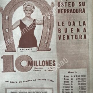 CARTEL ANTIGUO ORIGINAL DE LA LOTERIA NACIONAL 1959 / 81