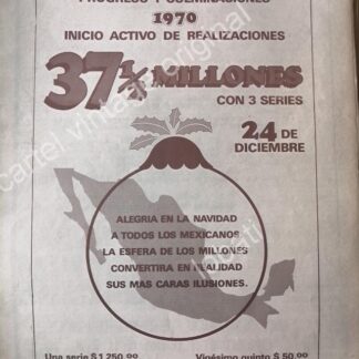 CARTEL ANTIGUO ORIGINAL DE LA LOTERIA NACIONAL 1970 / 78