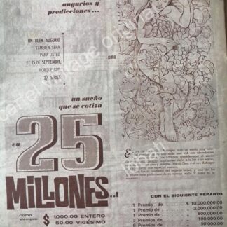 CARTEL ANTIGUO ORIGINAL DE LA LOTERIA NACIONAL 1960 / 77