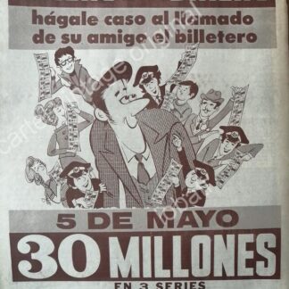 CARTEL ANTIGUO ORIGINAL DE LA LOTERIA NACIONAL 1972 / 76