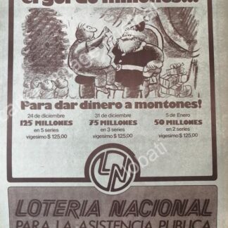 CARTEL ANTIGUO ORIGINAL DE LA LOTERIA NACIONAL 1979 / 75