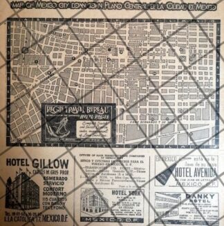 AFICHE ANTIGUO PLANO TURISTICO HOTEL REGIS Y MAS 1950s