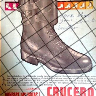 CARTEL PUBLICITARIO RETRO FABRICA DE CALZADO CRUCERO 1959