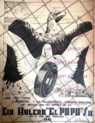 PUBLICIDAD PATRIOTA ANTIGUA CIA. ANTIGUA HULERA EL POPO 1945