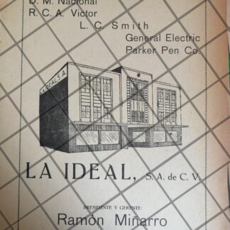 PUBLICIDAD ANTIGUA FERRETERA LA IDEAL SA. TORREON 1945