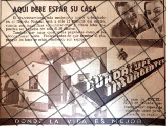 PUBLICIDAD ANTIGUA COL. GUADALUPE INSURGENTES 1940