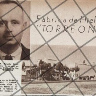 PUBLICIDAD ANTIGUA FABRICA DE HIELO TORREON 1937