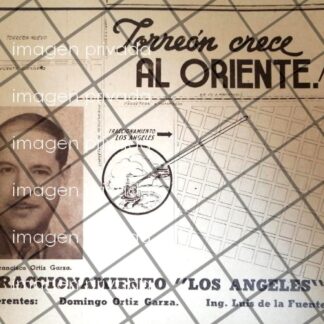PUBLICIDAD ANTIGUA COLONIA LOS ANGELES. TORREON 1940