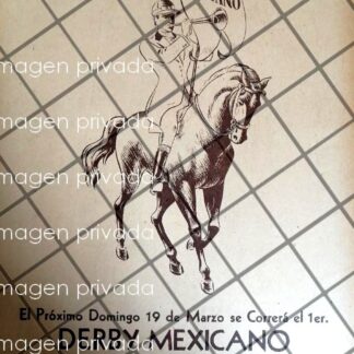 AFICHE RETRO PRIMER DERBY MEXICANO 1943 H. D. AMERICAS