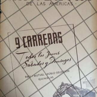 AFICHE RETRO HIPODROMO DE LAS AMERICAS 1940 /21