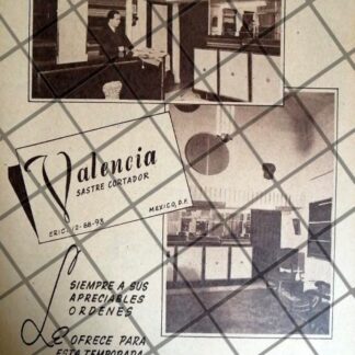 AFICHE RETRO SASTRERIA VALENCIA 1940 /RARO