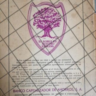 PUBLICIDAD RETRO BANCO CAPITALIZADOR DE AHORROS 1960s