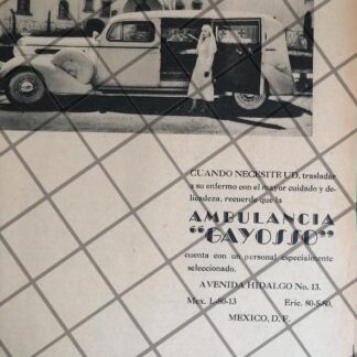 AFICHE ANTIGUO AMBULANCIAS GAYOSSO 1939 /5