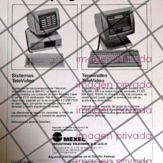 CARTEL PUBLICITARIO RETRO MEXEL. INDUSTRIAS TELEVIDEO S.A 85