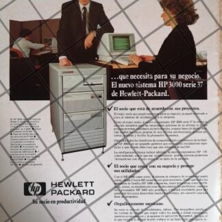 CARTEL PUBLICITARIO RETRO HEWLET PACCKARD HP3000 1985