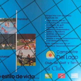 AFICHE ANTIGUO CLUB CAMPESTRE DEL LAGO MONTERREY 1980s