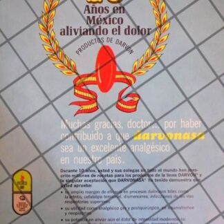 PUBLICIDAD RETRO FARMACEUTICA LILY MEXICO. DARVONASA 1968