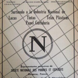AFICHE ANTIGUO NITROCELULOSA DE MEXICO S.A 1970s