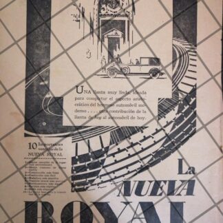 AFICHE PUBLICITARIO ANTIGUO LLANTAS ROYAL 1929