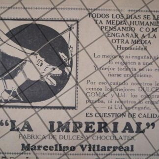 AFICHE ANTIGUO FABRICA DULCES Y CHOCOLATES LA IMPRERIAL 1929