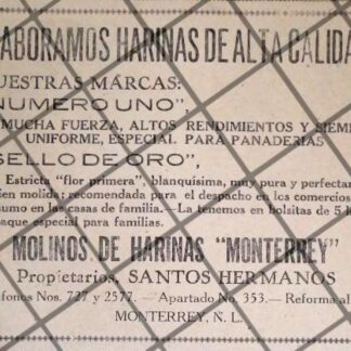 AFICHE RETRO HARINAS MONTERREY (GAMESA) 1929