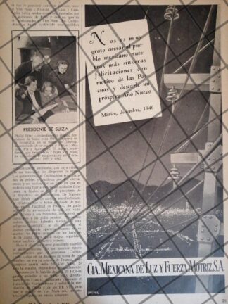 AFICHE RETRO LUZ Y FUERZA MOTRIZ S.A 1946 /8