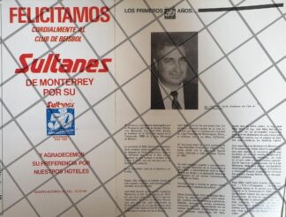 AFICHE RETRO. 50 ANIVERSARIO SULTANES MONTERREY JOSE MAIZ