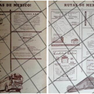 2 AFICHES RETRO. RUTAS CAMIONERAS DE MEXICO 1960s /5