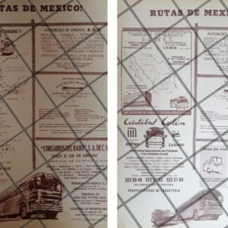 2 AFICHES RETRO. RUTAS CAMIONERAS DE MEXICO 1960s /3