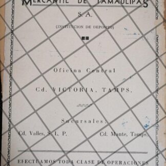 PUBLICIDAD ANTIGUA BANCO MERCANTIL DE MONTERREY 1940